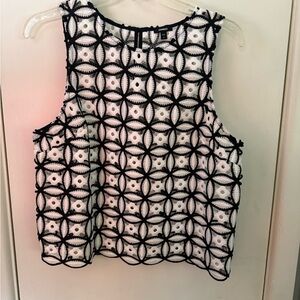 Express Black and White Patterned Tank Overlay